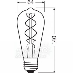 Led žiarovka filament 5w osram vintage rf 1906 clas st - teplá biela
