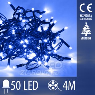 Vianočná led svetelná reťaz vnútorná - 50led - 4m modrá