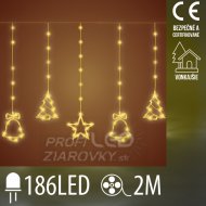 Vianočná led svetelná záclona vonkajšia - záv...