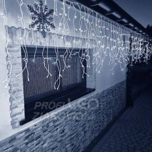 Vianočná led svetelná záclona vonkajšia - programy - časovač + diaľkový ovládač - 1500led - 60m studená biela