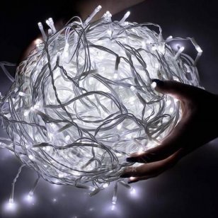 Vianočná led svetelná záclona na spájanie vonkajšia flash - 500led - 20m - studená biela / studená biela