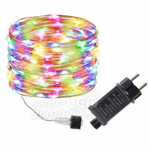Vianočná led svetelná mikro reťaz vonkajšia + programator - 100led - 10m multicolour