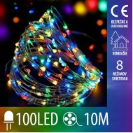 Vianočná led svetelná mikro reťaz vonkajšia + programator - 100led - 10m multicolour