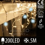 Vianočná led svetelná záclona vonkajšia flash...
