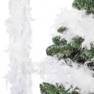 Vianočná girlanda z bieleho peria - boa - 1,8 m