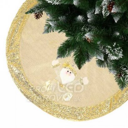 Koberček pod Vianočný stromček - 106cm - Mikuláš na zlatej