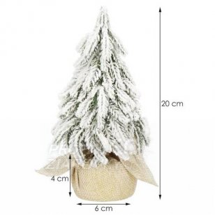 Ozdobný vianočný stromček zasnežený - 20 cm