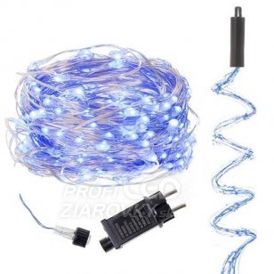 Vianočná led svetelná mikro reťaz vonkajšia + programator - anjelské vlasy 15 liniek - 300led - 2m modrá