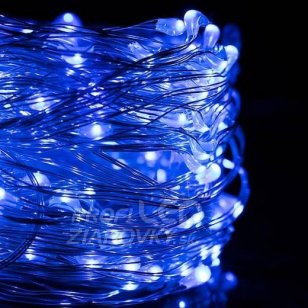 Vianočná led svetelná mikro reťaz vonkajšia + programator - anjelské vlasy 15 liniek - 300led - 2m modrá