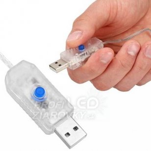 Vianočná led svetelná záclona vnútorná USB - 300 led - programy - ovládač - 3x3m - studená biela