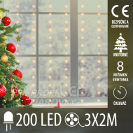 Vianočná mikro LED záclona vnútorná USB - 200...
