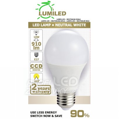Led žiarovka smd 2835 10w neutrálna biela, e27
