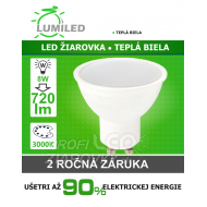 Led žiarovka gu10 smd 2835 8w teplá biela...