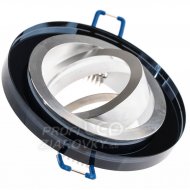 Podhľadové okrúhle svietidlo sklenené čierne ...