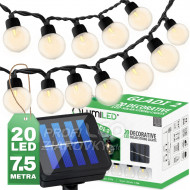 Solárna záhradná girlanda 20x LED okrasné gul...