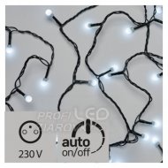 Led vianočná cherry reťaz – guľôčky, 48m, studená b., čas.