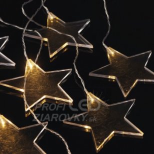 Led vianočný záves – hviezdy, 80cm, vonk., teplá biela, č.