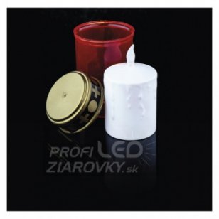 Led náhrobná sviečka, 2× c, červená, časovač