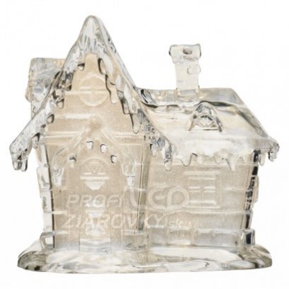 Led vianočný domček akrylový, 15cm, 3× aaa, teplá biela