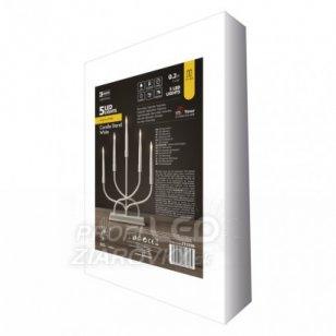 Led svietnik kovový biely, 2× aa, teplá biela, časovač