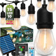 Solárna záhradná girlanda 15x LED ozdobné žia...