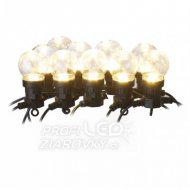 LED svetelná reťaz – 10x párty žiarovky číre,...