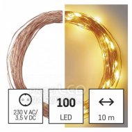 LED vianočná nano reťaz medená, 10 m...