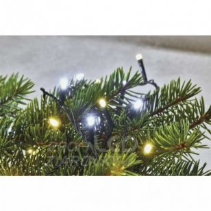 LED vianočná reťaz blikajúca, 18 m, vonkajšia aj vnútorná, teplá/studená biela, časovač