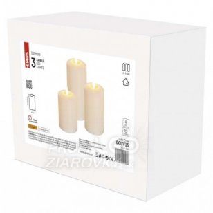 LED dekorácia – 3× vosková sviečka, 3× AAA, časovač
