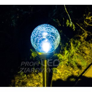 Solárne LED záhradné svietidlo BALL XXL - tepané SKLO - 6500K studená biela - Polux