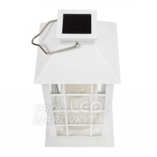 Solárna LED záhradná lampa - lampáš - 27cm - biela - Polux