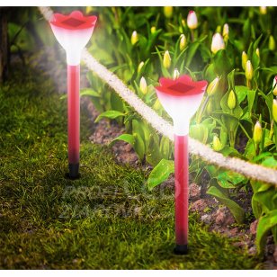 Solárne LED záhradné svietidlo TULIPANEK - ružové - Polux 