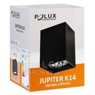 Podhľadové svietidlo prisadené Polux JUPITER K14 - E27 - hranaté - čierne