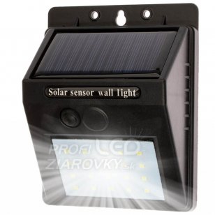 Solárny LED reflektor 3W - 5500-6000K - Studená biela - IP65 čierny