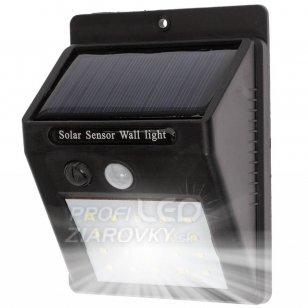 Nástenné LED solárne svietidlo - 3W - studená biela - čierne - Masterled