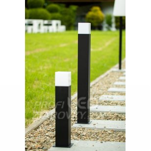 Záhradné stĺpikové svietidlo GALAX LUMILED - E27 SQUARE - 44cm - Čierne