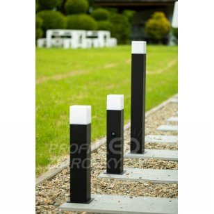 Záhradné stĺpikové svietidlo GALAX LUMILED - E27 SQUARE - 44cm - Čierne