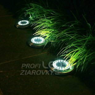 Záhradná solárna lampa 16x LED - zapustená - sada 4ks - studená biela