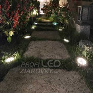 Záhradná solárna lampa 16x LED - zapustená - sada 4ks - studená biela