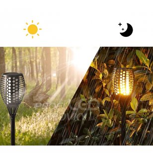 Záhradné solárne svietidlo SPIKE FLAME s plameňovým efektom - 40cm