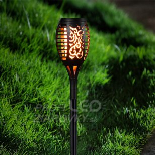 Záhradné solárne svietidlo SPIKE FLAME s plameňovým efektom - 40cm
