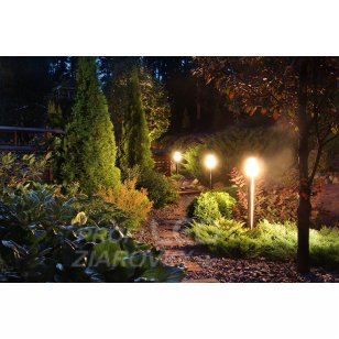 Vonkajšie záhradné svietidlo stĺpikové E27 Lilium Lumiled - pohybový senzor - 45cm - silver