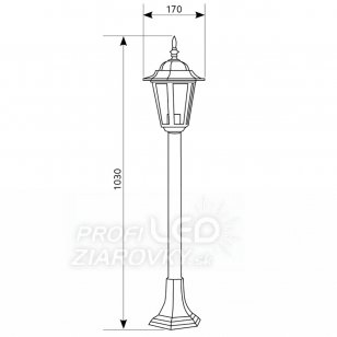 Záhradná lampa BELLIS LUMILED - E27 - 1m - Patina