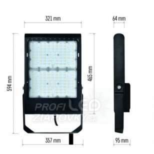 LED reflektor PROFI PLUS čierny, 300W neutrálna biela