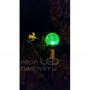 Solárne LED záhradné svietidlo zapichovacie - RGB GLASS - 6 cm Polux