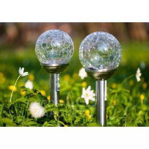 Solárne LED záhradné svietidlo zapichovacie GLASS Inox - 8 cm - Polux