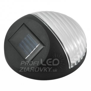 Solárne schodiskové LED fasádne svietidlo čierne - 6500K - studená biela - Polux