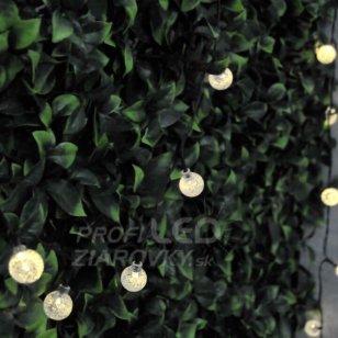 Záhradná solárna dekoračná girlanda - 30 guličiek - teplá biela - Polux