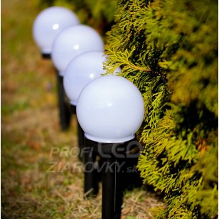 Solárne LED záhradné svietidlo zapichovacie BIELA ​​GUĽA - 10 cm