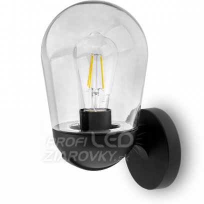 Záhradná nástenná lampa OVALIS LUMILED - E27 - Čierna 